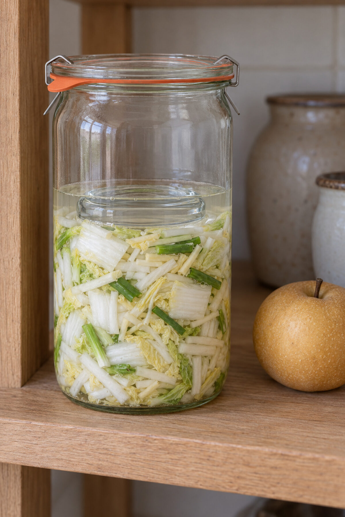 Kimchi blanco (baek kimchi), día 1