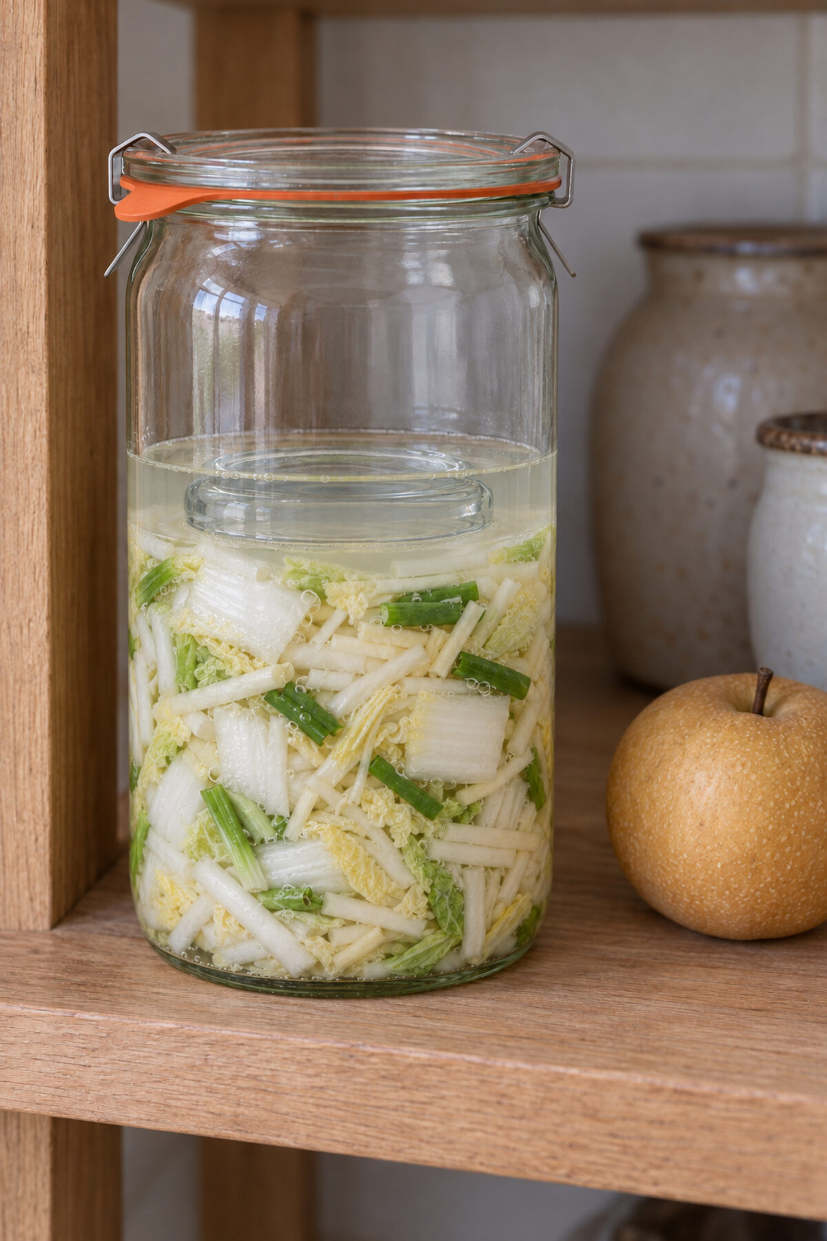 Kimchi blanco (baek kimchi), día 2