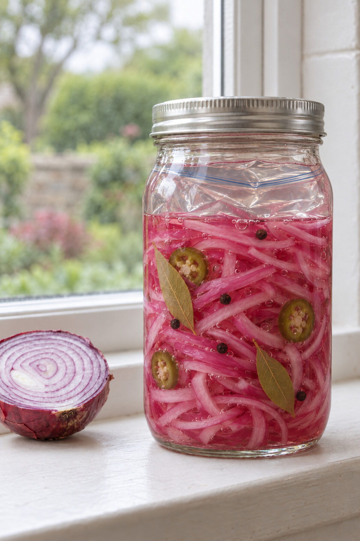 Cebolla morada fermentada, día 7