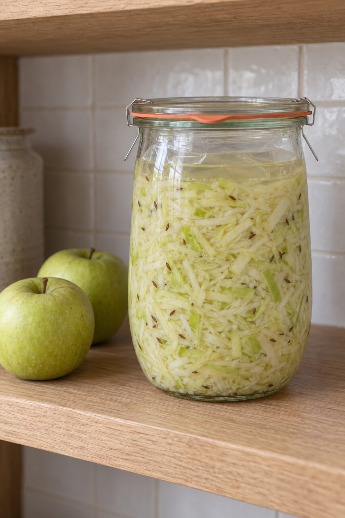 Chucrut con manzana y alcaravea, día 1