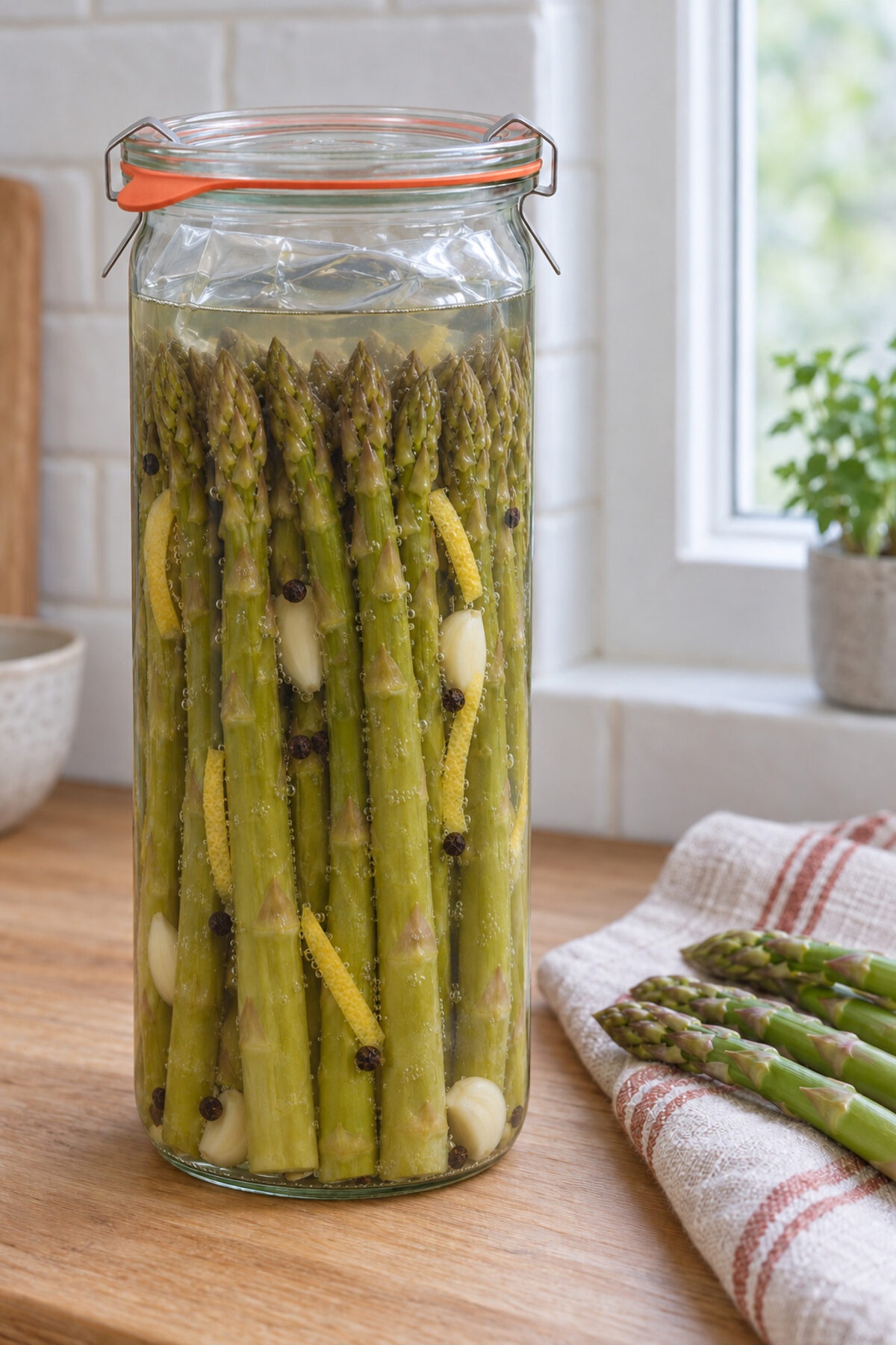 Fermented asparagus, day 7