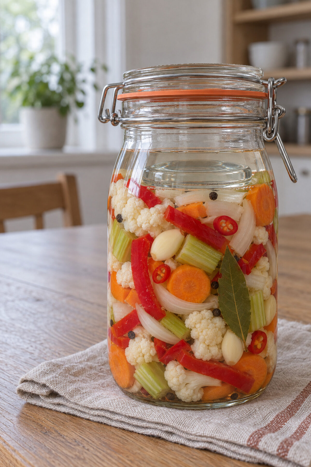 Giardiniera fermentada, día 1