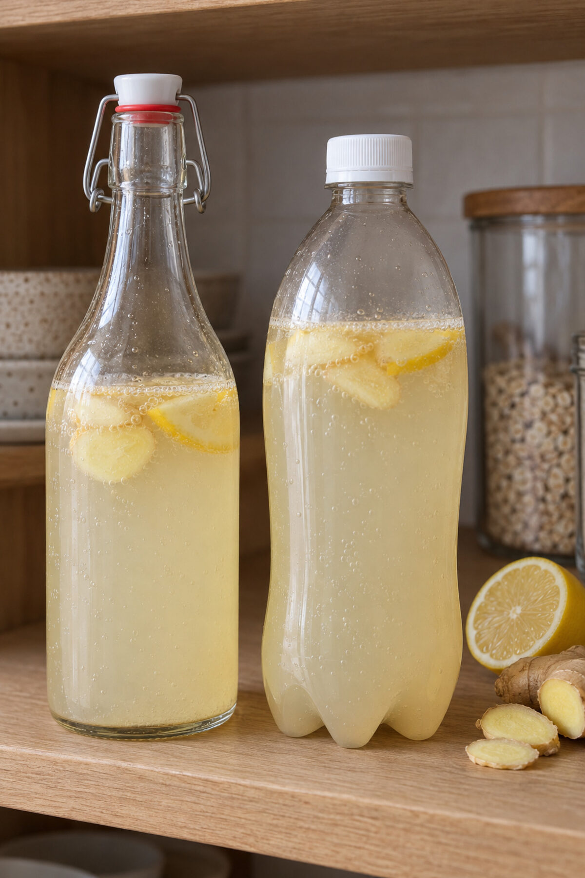 Kéfir de agua de jengibre y limón