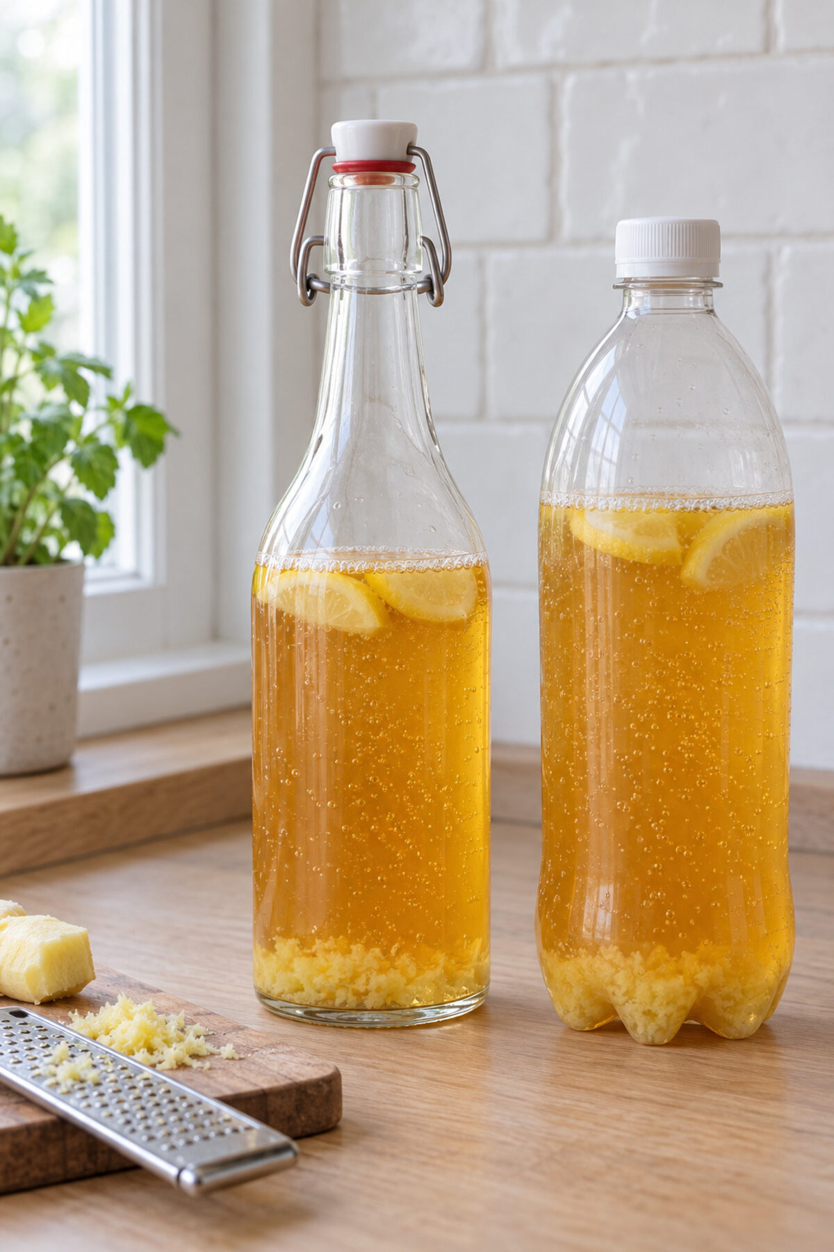Kombucha de jengibre y limón