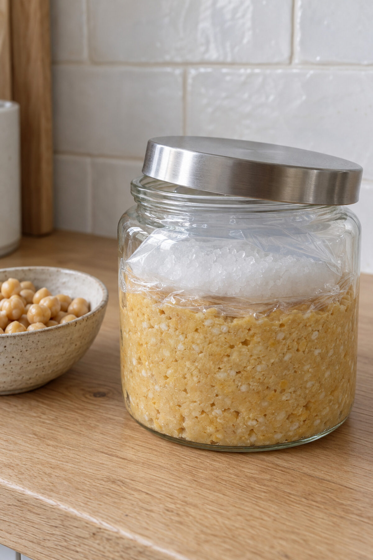 Miso de garbanzo casero, día 1