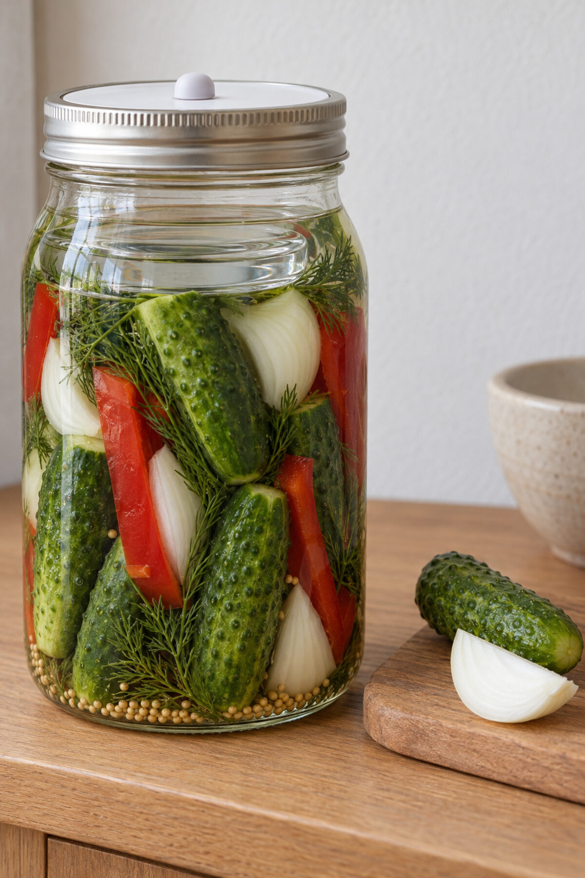Relish de pepino, día 1