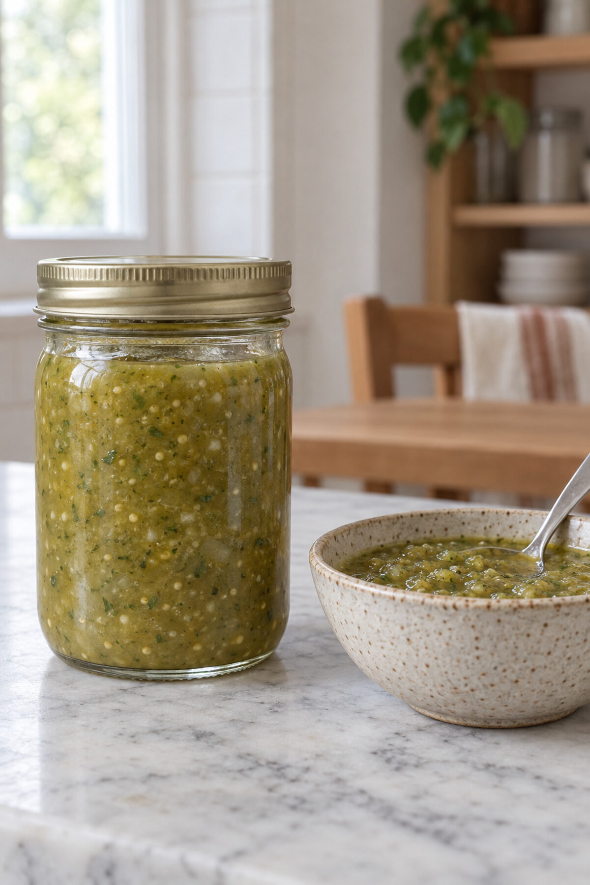 Salsa verde de tomatillo y serrano