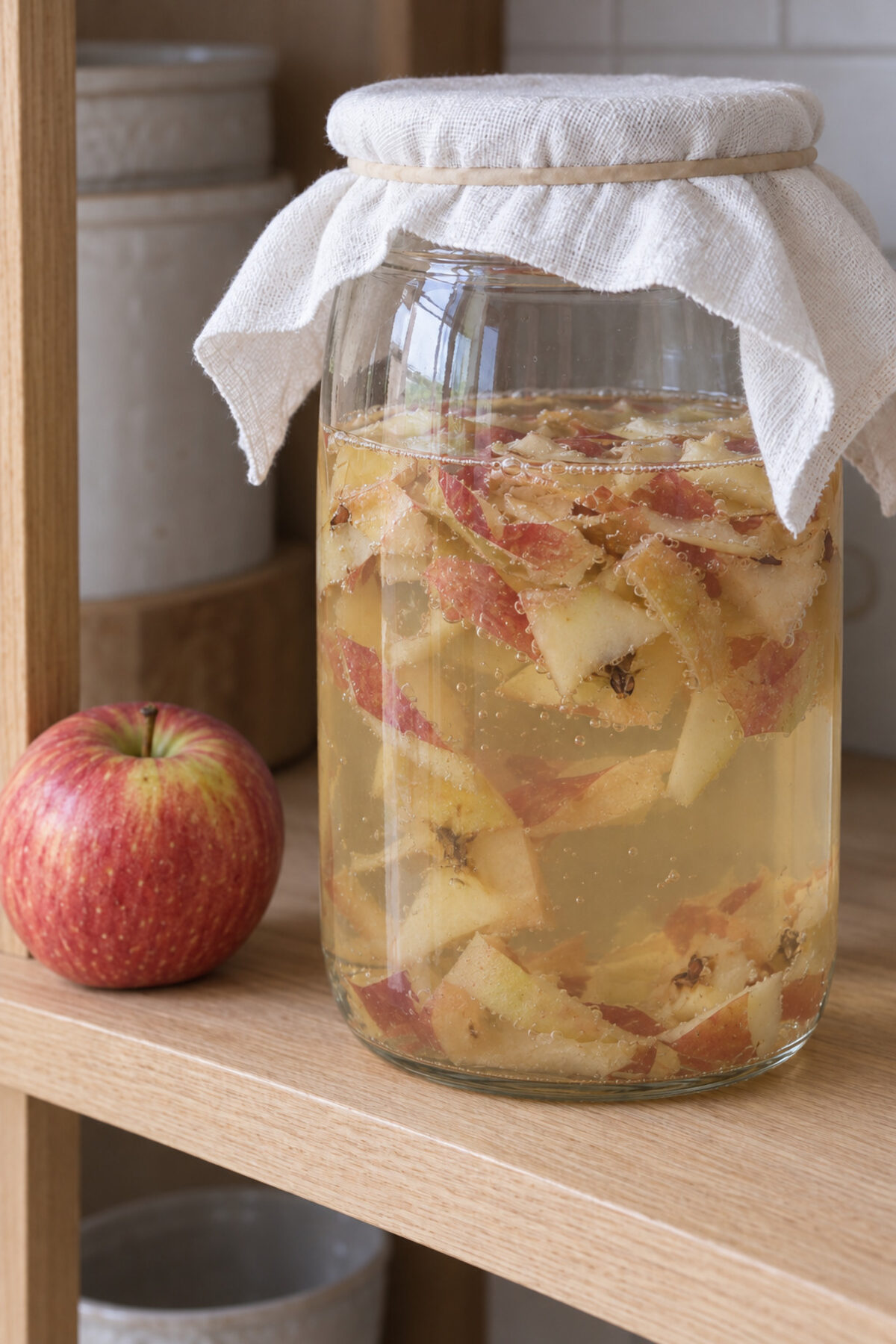 Vinagre de manzana de restos, día 7